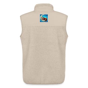 La paresse dort sur la Lune - Veste sans manches sherpa unisexe Stanley/Stella - beige - Dos - AI Model Male 178 light (178cm)