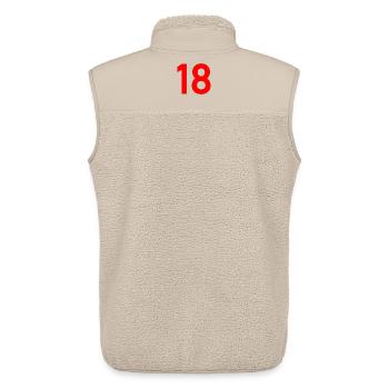18. 18 YEARS OLD. 18th ANNIVERSARY. 18 BIRTHDAY. - Unisex Sherpa Gilet by Stanley/Stella - beige - Back - AI Model Male 178 light (178cm)
