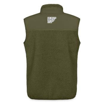Je ne sais pas ce qui se passe mais c’est vraiment dépassé - Veste sans manches sherpa unisexe Stanley/Stella - kaki - Dos - AI Model Male 178 light (178cm)