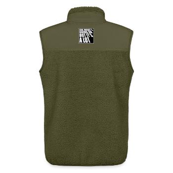 Je ne sais pas ce qui se passe mais c’est vraiment dépassé - Veste sans manches sherpa unisexe Stanley/Stella - kaki - Dos - AI Model Male 178 light (178cm)