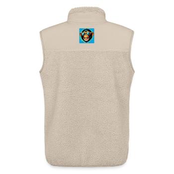 Schimpansen-Affe - Unisex Sherpaweste von Stanley/Stella - Beige - Hinten - AI Model Male 178 light (178cm)
