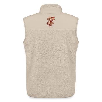 Sombrero comique drôle de la bande dessinée de la dinde - Veste sans manches sherpa unisexe Stanley/Stella - beige - Dos - AI Model Male 178 light (178cm)
