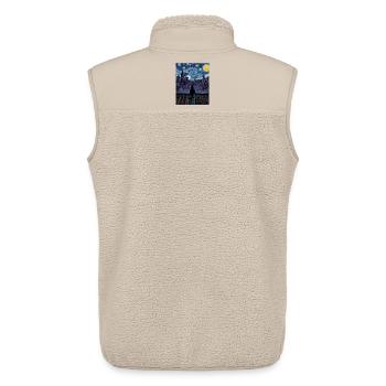 Mondbeschienener Cat Noir auf dem Dächer - Unisex Sherpaweste von Stanley/Stella - Beige - Hinten - AI Model Male 178 light (178cm)