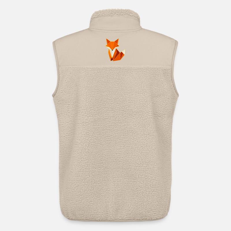 Fox Polygon Geometry Design - Unisex Sherpa Gilet by Stanley/Stella - beige