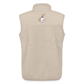 Licorne à crinière arc-en-ciel - Veste sans manches sherpa unisexe Stanley/Stella - beige - Dos - AI Model Male 178 light (178cm)