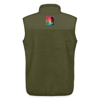 Retro Summer - Unisex Sherpaweste von Stanley/Stella - Khaki - Hinten - AI Model Male 178 light (178cm)