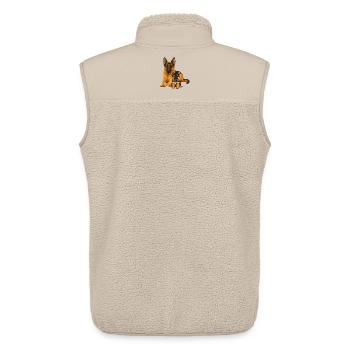 Dog Duo: Shepherd & Chihuahua - Unisex Sherpa Gilet by Stanley/Stella - beige - Back - AI Model Male 178 light (178cm)