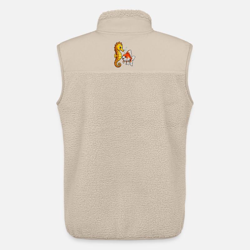 Seepferdchen und Goldfisch Freundschaft - Unisex Sherpaweste von Stanley/Stella - Beige