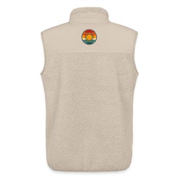 Sun Retro Badge Vintage Style Graphic - Unisex Sherpa Gilet by Stanley/Stella - beige - Back - AI Model Male 178 light (178cm)