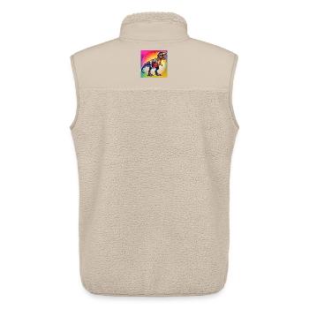 dinosaur - Unisex Sherpa Gilet by Stanley/Stella - beige - Back - AI Model Male 178 light (178cm)