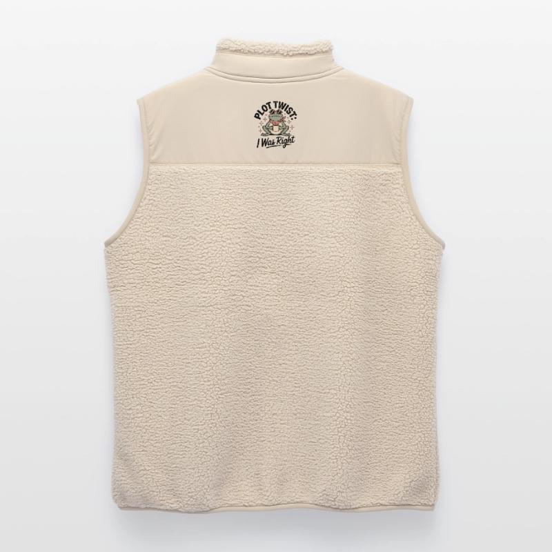 Plot Twist Frog : J’avais raison Veste sans manches sherpa unisexe Stanley/Stella