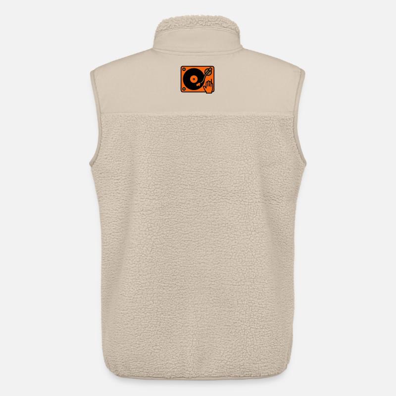 DJ Turntable grattant à la main - Veste sans manches sherpa unisexe Stanley/Stella - beige
