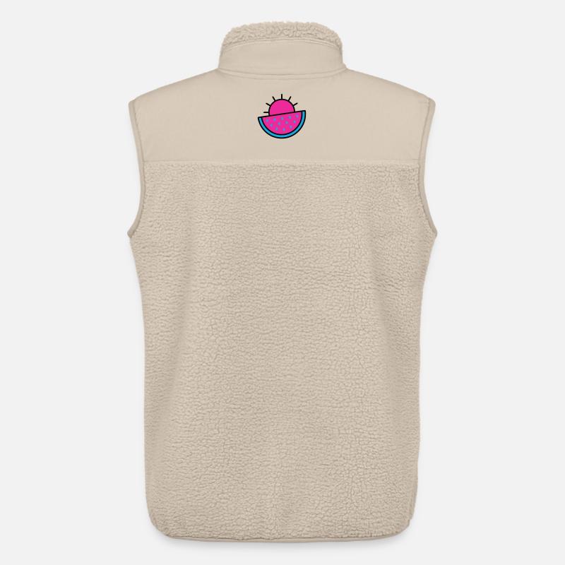 Watermelon Sun 90s Pop Art - Unisex Sherpa Gilet by Stanley/Stella - beige