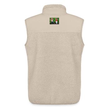 Garden gnome in the flower garden - Unisex Sherpa Gilet by Stanley/Stella - beige - Back - AI Model Male 178 light (178cm)