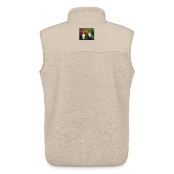 Garden Gnome Red Cap Scene - Unisex Sherpa Gilet by Stanley/Stella - beige - Back - AI Model Male 178 light (178cm)
