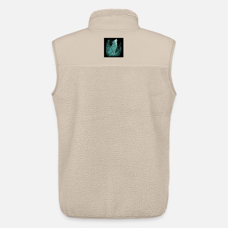 Mondwolf Linienstil mit Flora - Unisex Sherpaweste von Stanley/Stella - Beige