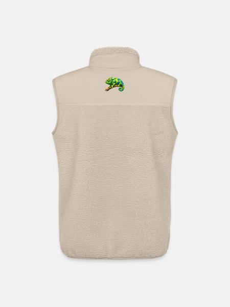 Geometric Chameleon Branch - Unisex Sherpa Gilet by Stanley/Stella - beige