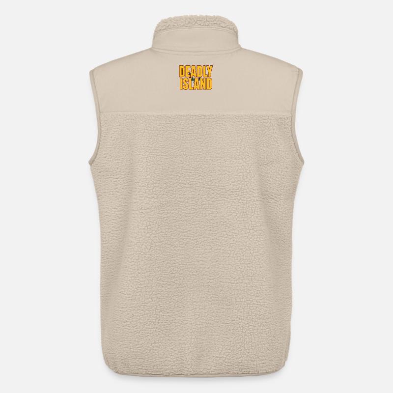 Texte en gras de l’île - Veste sans manches sherpa unisexe Stanley/Stella - beige