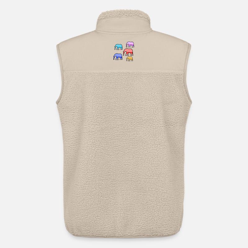 Éléphants - Veste sans manches sherpa unisexe Stanley/Stella - beige