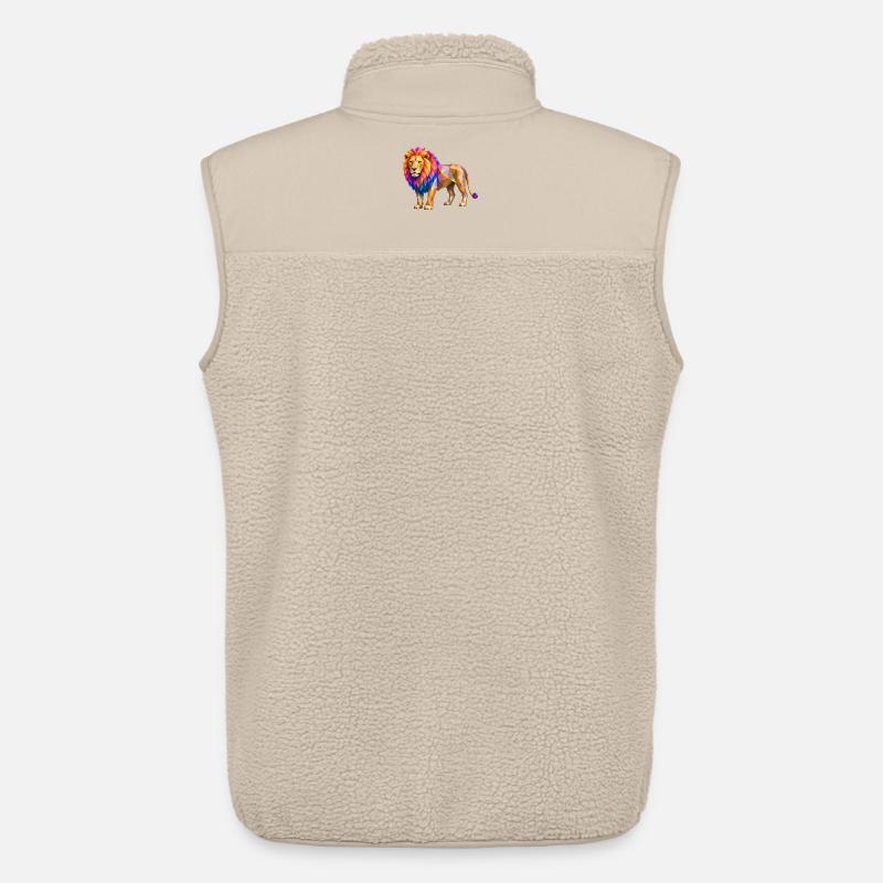 Polygon lion color explosion - Unisex Sherpa Gilet by Stanley/Stella - beige