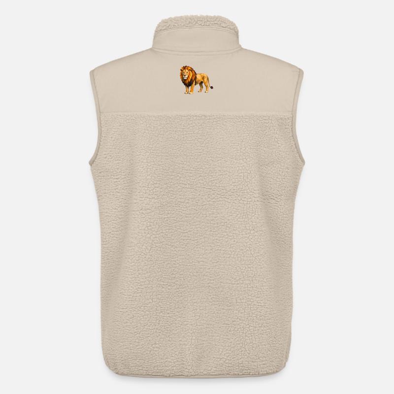 Low Poly Löwe Gelb Orange - Unisex Sherpaweste von Stanley/Stella - Beige