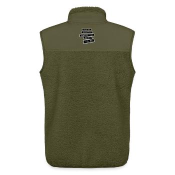 Vous êtes exactement là où vous devez être inspirant - Veste sans manches sherpa unisexe Stanley/Stella - kaki - Dos - AI Model Male 178 light (178cm)
