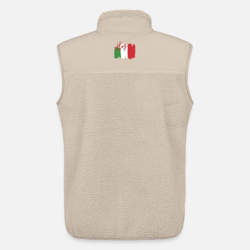 Drapeau italien - Veste sans manches sherpa unisexe Stanley/Stella - beige