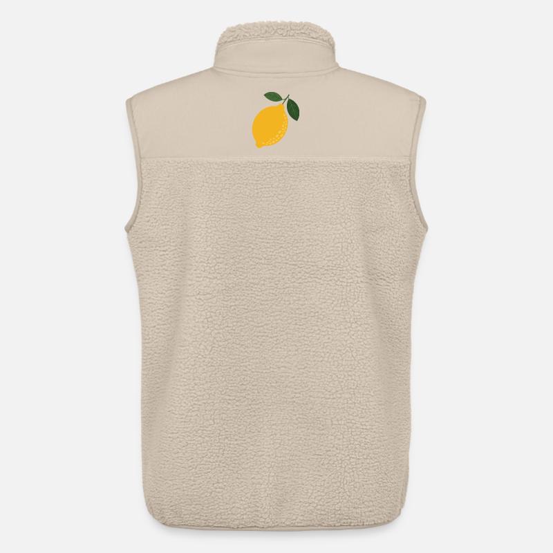 Lemon Leaf Citrus Illustration - Unisex Sherpa Gilet by Stanley/Stella - beige