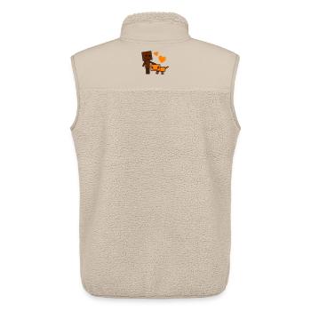 Heart Friend Cartoon Dog and Buddy - Unisex Sherpa Gilet by Stanley/Stella - beige - Back - AI Model Male 178 light (178cm)