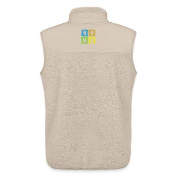 44. Geburtstag Farbige Patches since 07/1982 - Unisex Sherpaweste von Stanley/Stella - Beige - Hinten - AI Model Male 178 light (178cm)