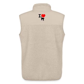 félin - Veste sans manches sherpa unisexe Stanley/Stella - beige - Dos - AI Model Male 178 light (178cm)