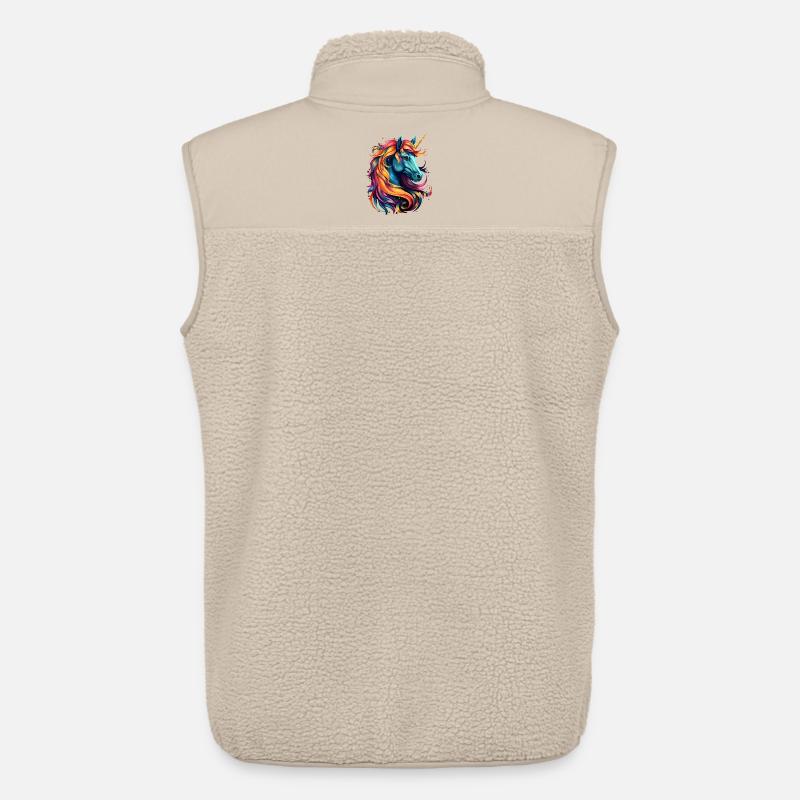 Regenbogen-Einhorn Kopfkunst - Unisex Sherpaweste von Stanley/Stella - Beige