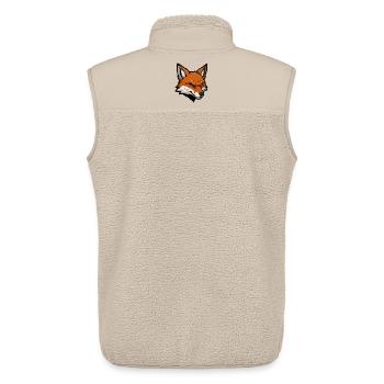 Fox head vector illustration - Unisex Sherpa Gilet by Stanley/Stella - beige - Back - AI Model Male 178 light (178cm)