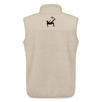 Silhouette de ballon de football en hauteur - Veste sans manches sherpa unisexe Stanley/Stella - beige - Dos - AI Model Male 178 light (178cm)