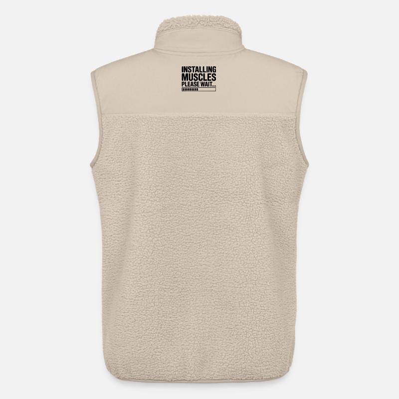 Installing Muscles Please Wait... - Unisex Sherpa Gilet by Stanley/Stella - beige