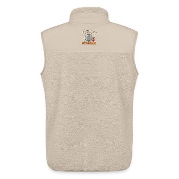 J'peux pas j'ai pétanque - Veste sans manches sherpa unisexe Stanley/Stella - beige - Dos - AI Model Male 178 light (178cm)