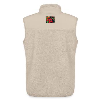 Neonrote Blüten im Farbwirbel - Unisex Sherpaweste von Stanley/Stella - Beige - Hinten - AI Model Male 178 light (178cm)