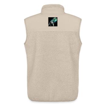 Wolf howls at the Full Moon - Unisex Sherpa Gilet by Stanley/Stella - beige - Back - AI Model Male 178 light (178cm)