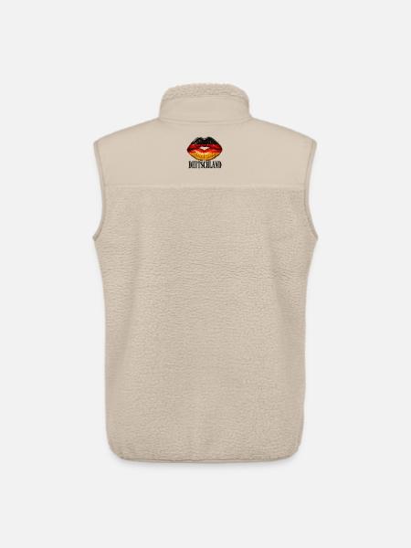 Lippen mit Deutschland-Flagge - Unisex Sherpaweste von Stanley/Stella - Beige