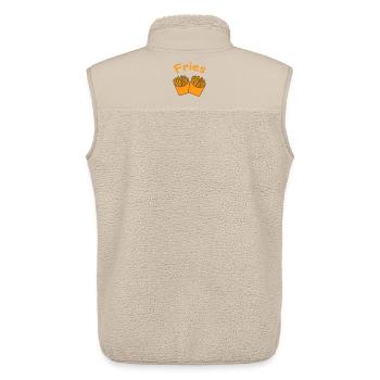 Duo Fries Cartoon JauneOrange - Veste sans manches sherpa unisexe Stanley/Stella - beige - Dos - AI Model Male 178 light (178cm)