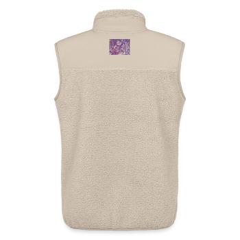 Fleurs psychédéliques imprimées néon - Veste sans manches sherpa unisexe Stanley/Stella - beige - Dos - AI Model Male 178 light (178cm)