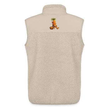 Möhre schält Kartoffeln - Unisex Sherpaweste von Stanley/Stella - Beige - Hinten - AI Model Male 178 light (178cm)