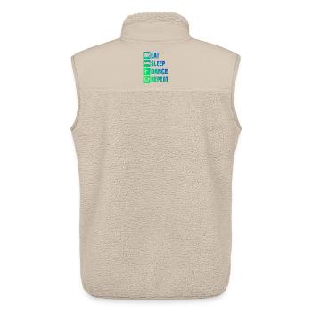Geschenkidee für einen Breakdancer mit Streetdance - Unisex Sherpaweste von Stanley/Stella - Beige - Hinten - AI Model Male 178 light (178cm)