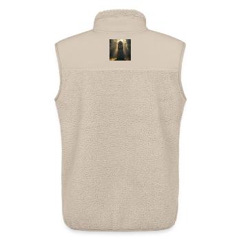 Świętowit – Idole slave des profondeurs de la forêt - Veste sans manches sherpa unisexe Stanley/Stella - beige - Dos - AI Model Male 178 light (178cm)