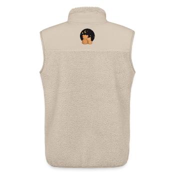 Zwei Kuschelbären unter Sternenhimmel Tiermotiv   - Unisex Sherpaweste von Stanley/Stella - Beige - Hinten - AI Model Male 178 light (178cm)