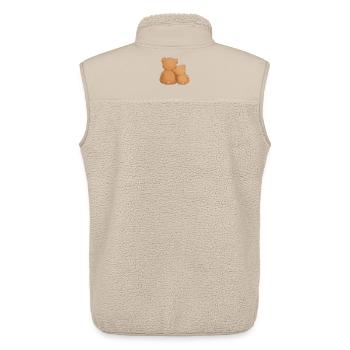 Motif animal de cohésion d’amitié des Ours Câlons - Veste sans manches sherpa unisexe Stanley/Stella - beige - Dos - AI Model Male 178 light (178cm)