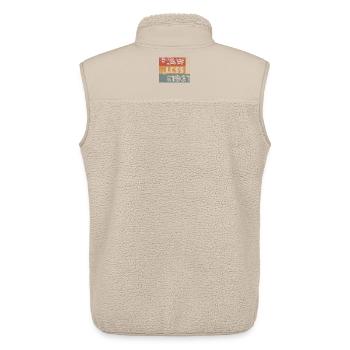 65e anniversaire Parfait depuis 07/1961 - Veste sans manches sherpa unisexe Stanley/Stella - beige - Dos - AI Model Male 178 light (178cm)