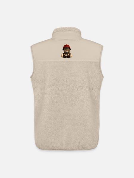 Black Forest Cat with Bollenhut - Unisex Sherpa Gilet by Stanley/Stella - beige