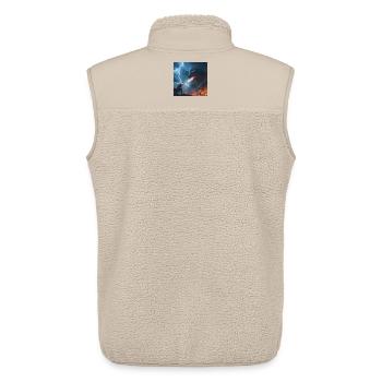 Clash with the Beast – Epic Dragon Fight - Unisex Sherpa Gilet by Stanley/Stella - beige - Back - AI Model Male 178 light (178cm)