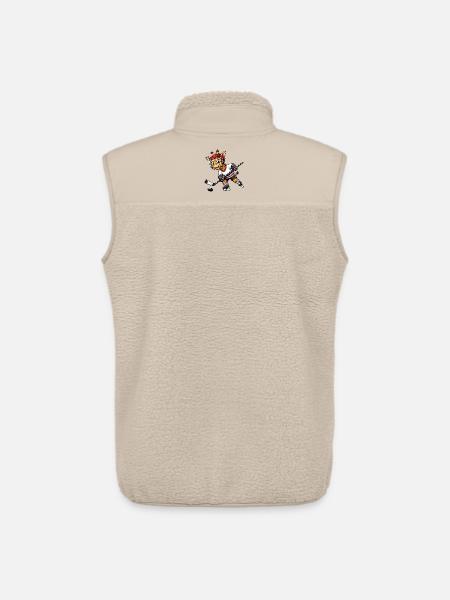 Cute Giraffe Hockey Player Cartoon Comic - Unisex Sherpa Gilet by Stanley/Stella - beige